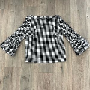 Black and shirt gingham long sleeve puff sleeve from laundry